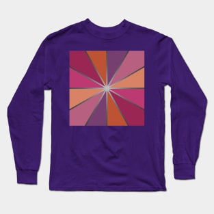 Cube divided into shades of pink, orange, purple. Long Sleeve T-Shirt